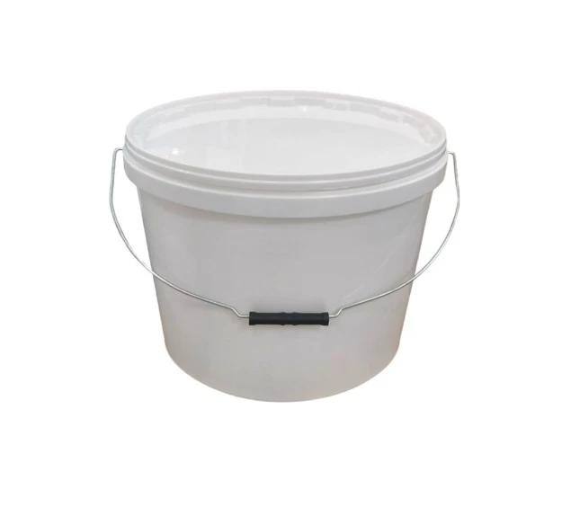 Galeata ovala din plastic cu maner metalic si capac sigilabil Clino 18kg